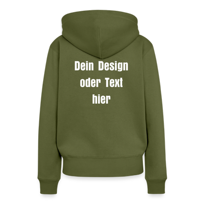 Frauen Premium Hoodie - personalisierbare Vorder- und Rückseite - Khaki