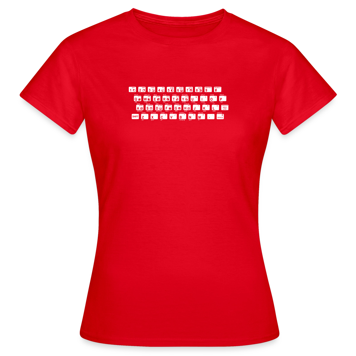 48K ZX Spectrum Motiv-T-Shirt für Frauen, Farbe Rot