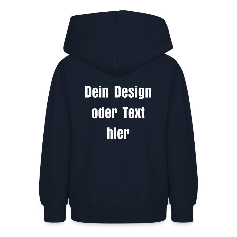 Teenager Hoodie - personalisierbare Vorder- und Rückseite - Navy