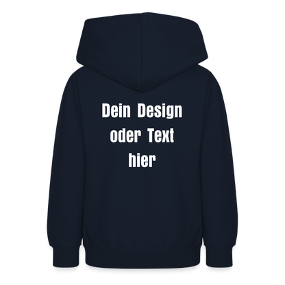 Teenager Hoodie - personalisierbare Vorder- und Rückseite - Navy