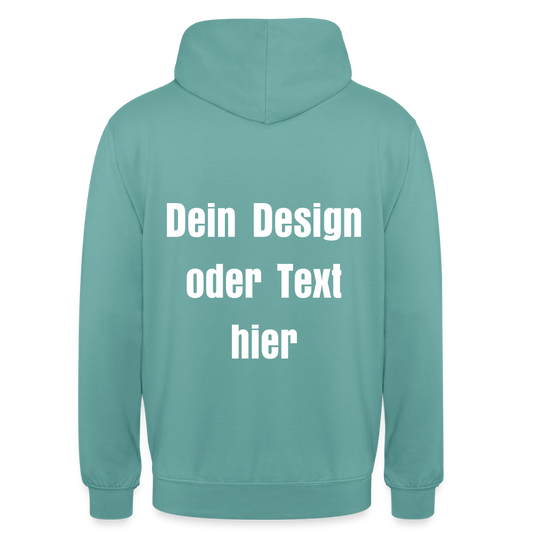 Unisex Hoodie - personalisierbare Vorder- und Rückseite - Pastelltürkis