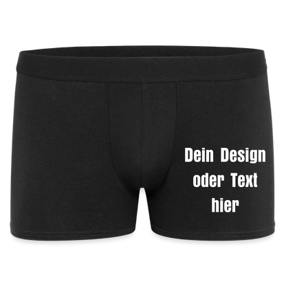 Männer Boxer Shorts aus 95% Baumwolle, 5% Elasthan - personalisierbar - Schwarz