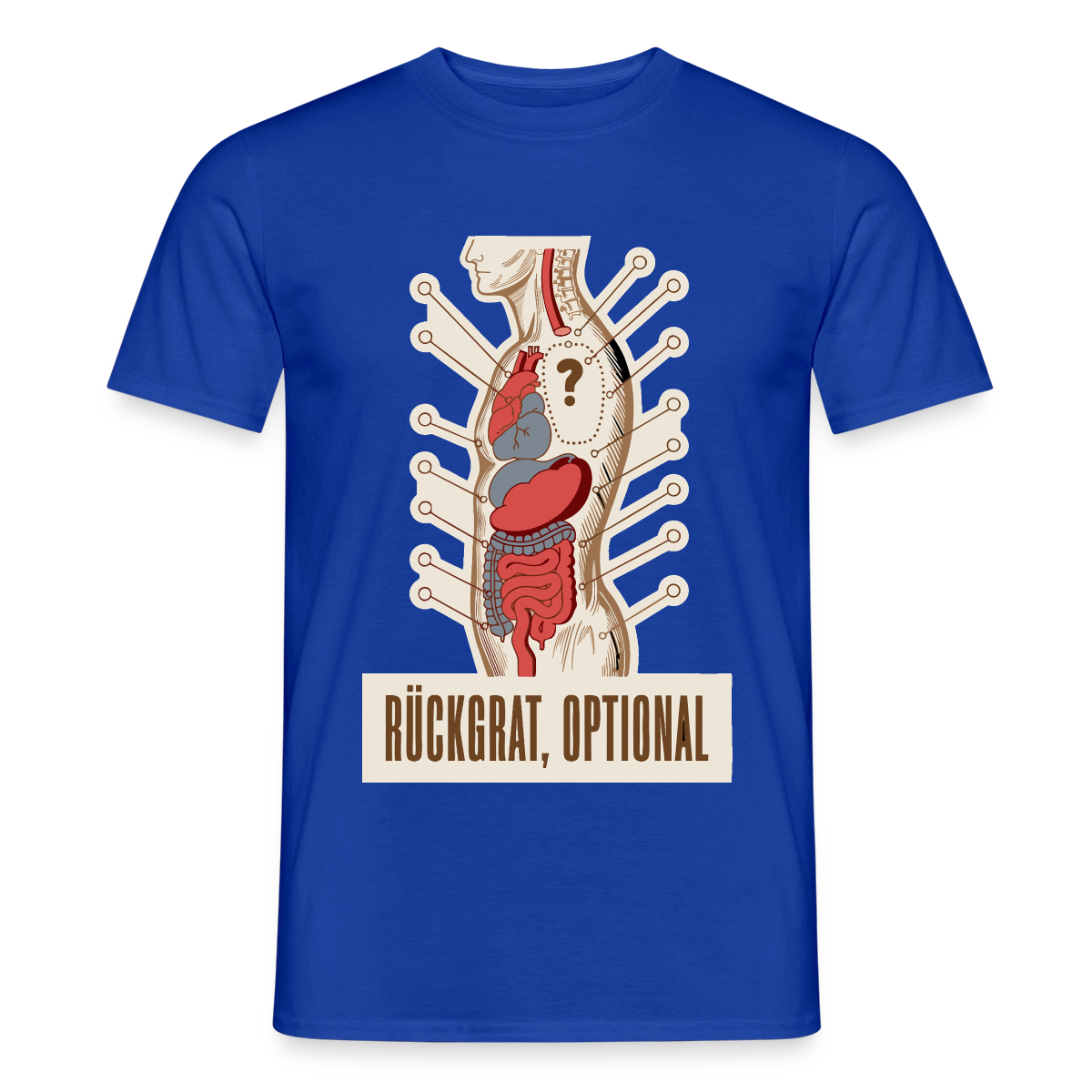 Rückgrat, optional. Anatomie-Motiv Motiv-T-Shirt für Männer, Farbe Dunkelblau