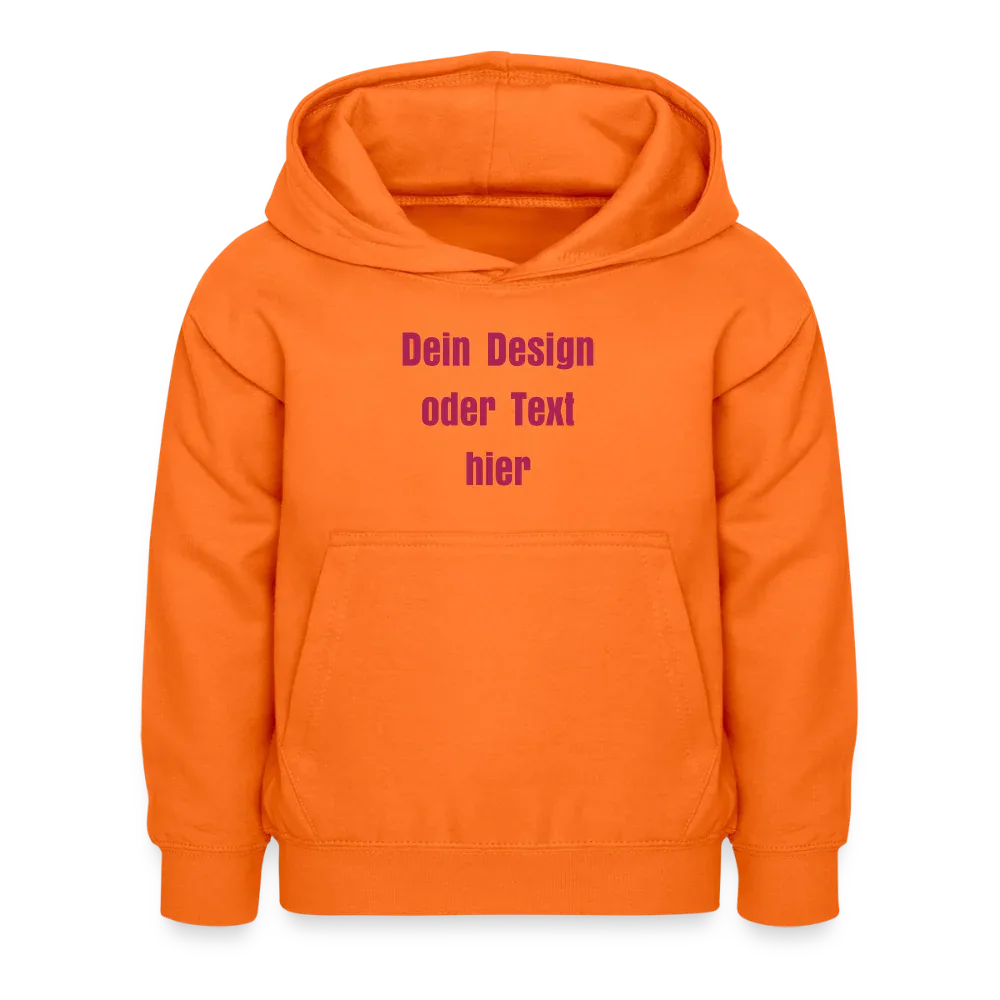 Kinder Hoodie - personalisierbare Vorder- und Rückseite - Orange