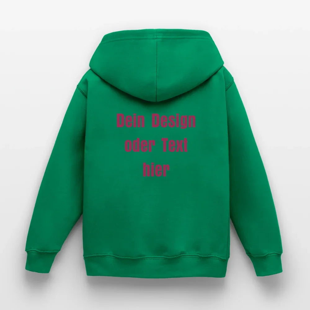 Kinder Hoodie - personalisierbare Vorder- und Rückseite - Kelly Green