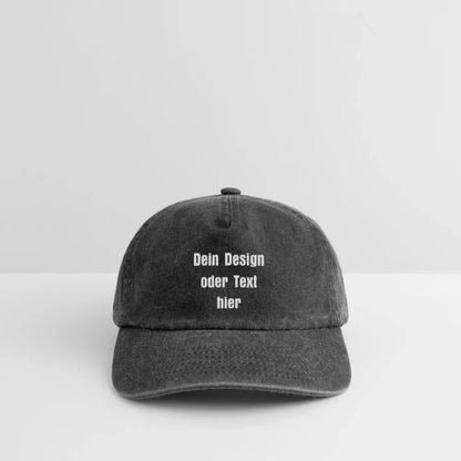 Relaxed Vintage Cap - personalisierbar - Vintage Schwarz