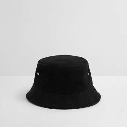 Bucket Hat Baumwolle - personalisierbar - Schwarz
