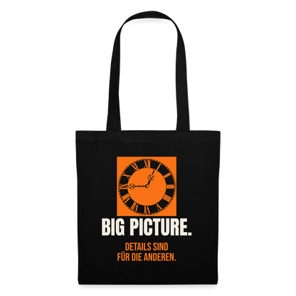 Big Picture. Details sind für die anderen. Stoffbeutel, Farbe Schwarz