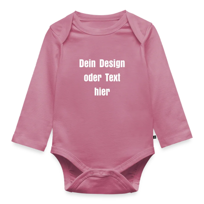 Baby Bio-Langarm-Body - personalisierbar - Mauve