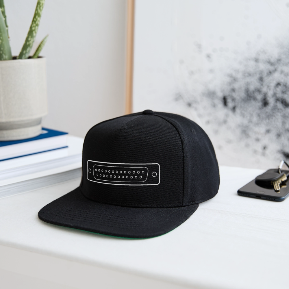 DB-25 LPT1 Retro Snapback Cap - Schwarz/Schwarz
