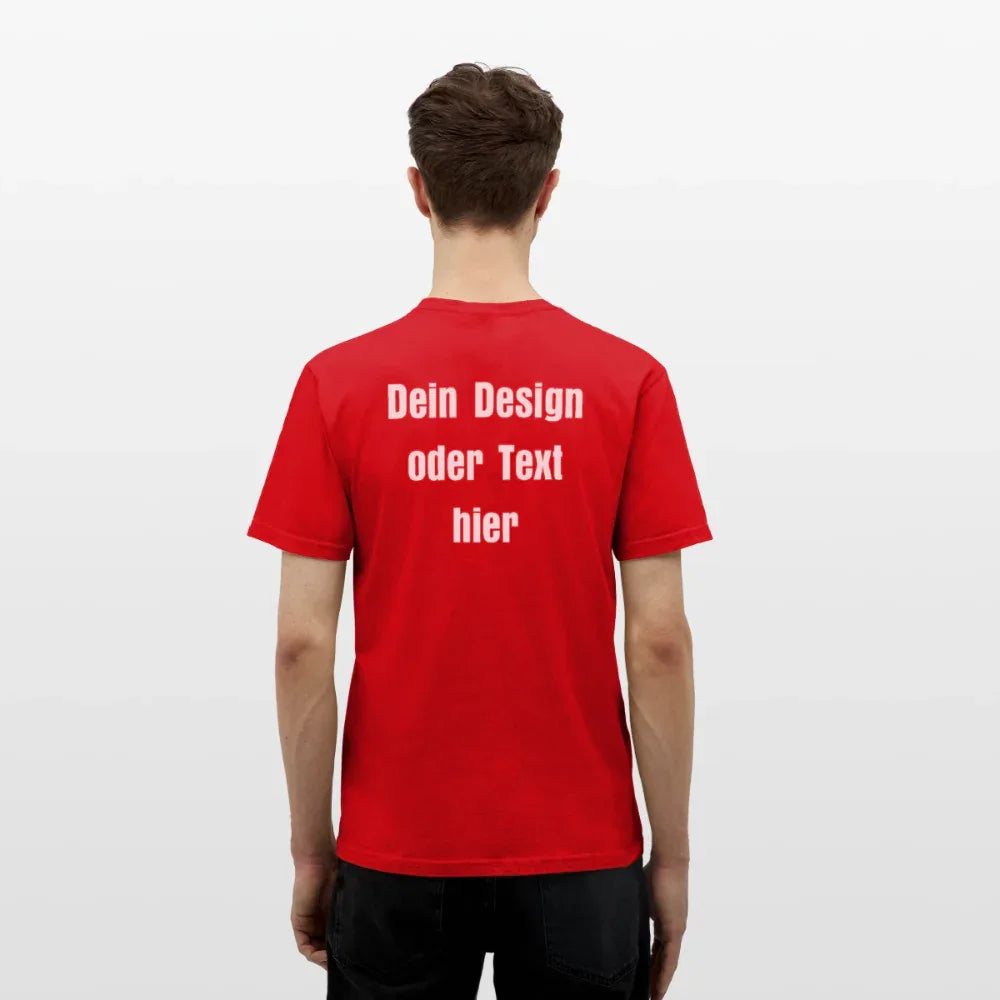 Männer T-Shirt - personalisierbare Vorder- und Rückseite - Rot