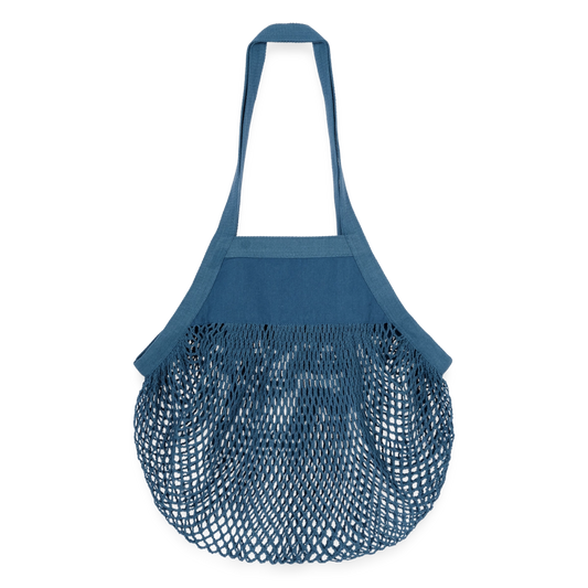 Organic Mesh-Einkaufstasche - personalisierbar - Jeansblau