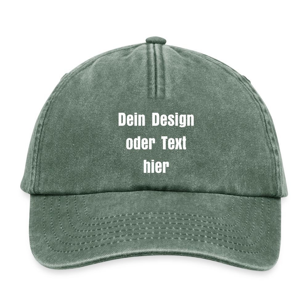 Relaxed Vintage Cap - personalisierbar - Vintage Flaschengrün 