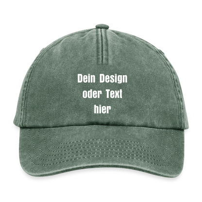 Relaxed Vintage Cap - personalisierbar - Vintage Flaschengrün 