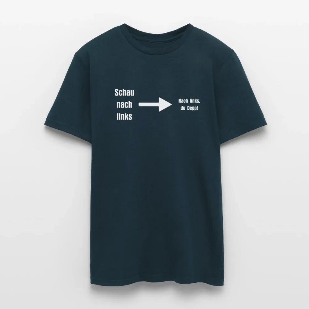 "Schau nach links" Motiv-T-Shirt für Männer - Navy