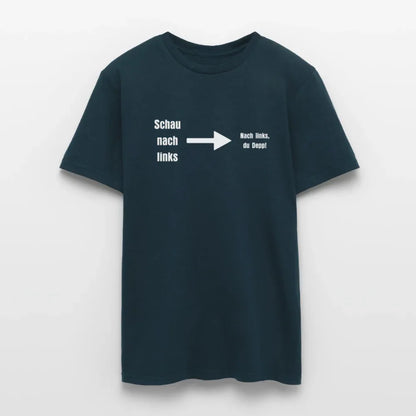 "Schau nach links" Motiv-T-Shirt für Männer - Navy