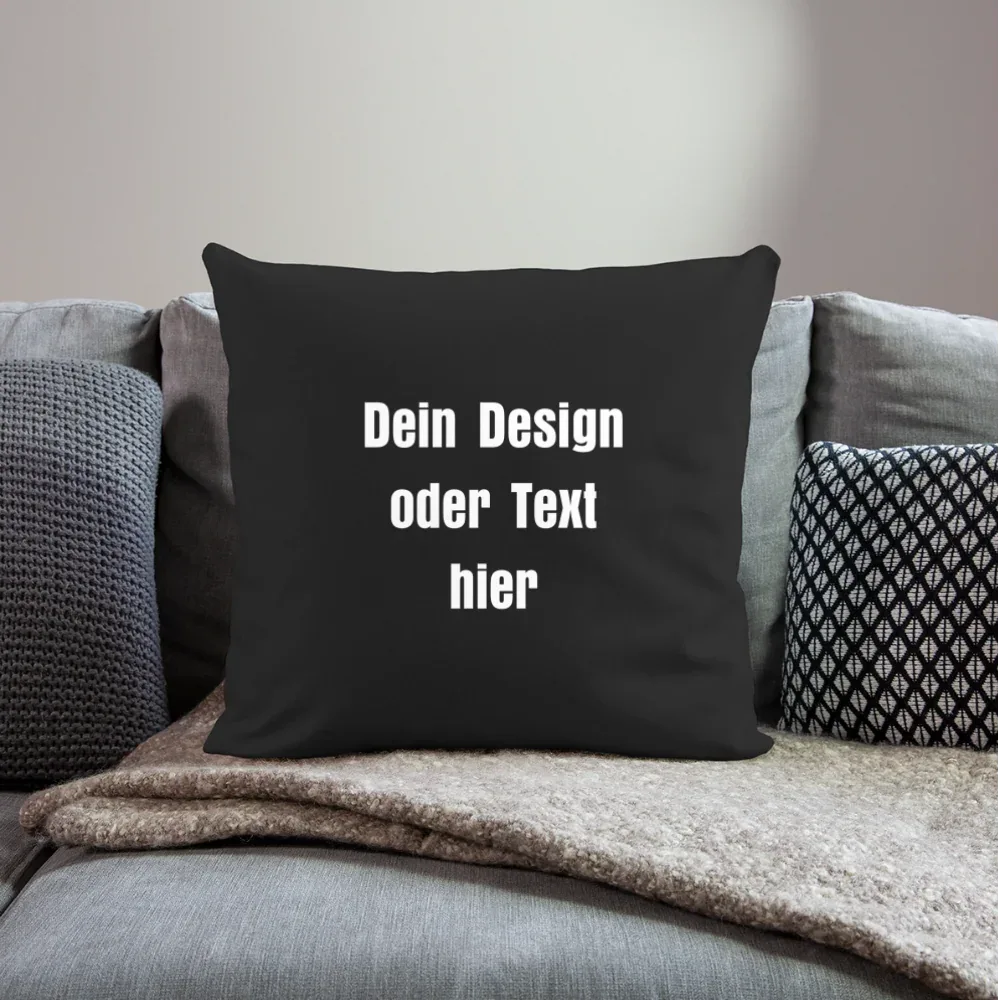 Sofakissen mit Füllung 44 x 44 cm - personalisierbar - Schwarz