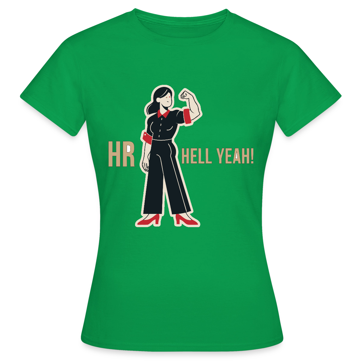 HR. Hell yeah! Motiv-T-Shirt für Frauen, Farbe Kelly Green