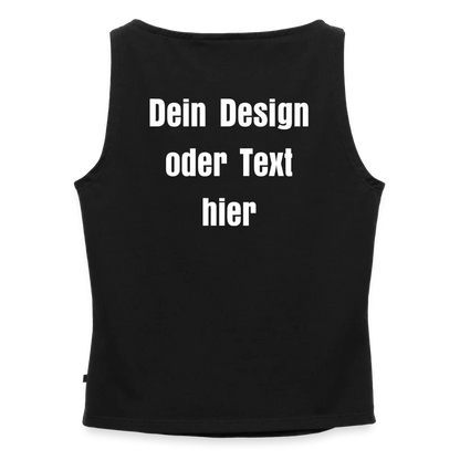 Frauen Tank Top mit U-Boot-Ausschnitt - personalisierbar - Schwarz