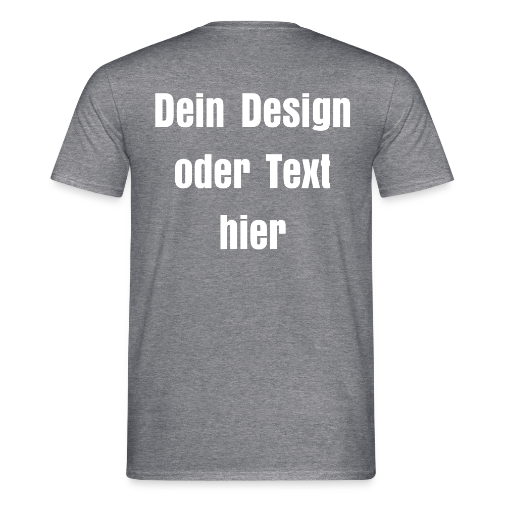 Männer T-Shirt - personalisierbare Vorder- und Rückseite - Graphit meliert