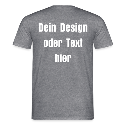 Männer T-Shirt - personalisierbare Vorder- und Rückseite - Graphit meliert
