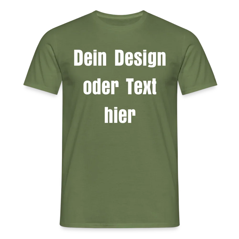 Männer T-Shirt - personalisierbare Vorder- und Rückseite - Militärgrün