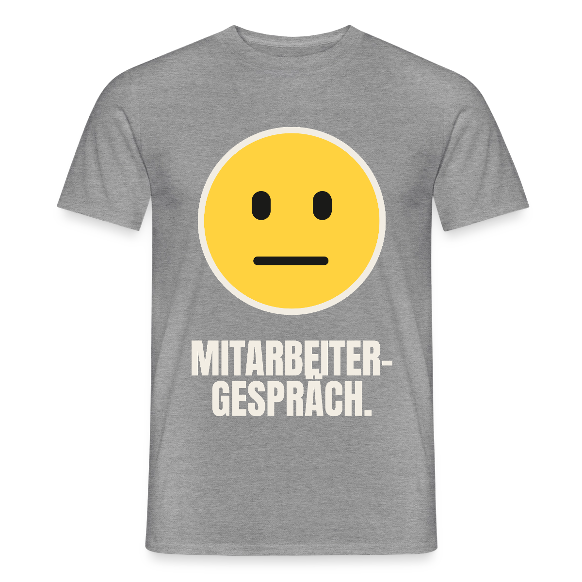 Mitarbeitergespräch. Motiv-T-Shirt für Männer, Farbe Graphit meliert