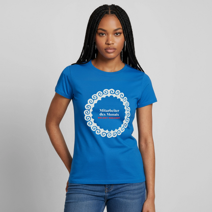 "Mitarbeiter des Monats, selbst ernannt." Motiv-T-Shirt für Frauen, Farbe Royalblau