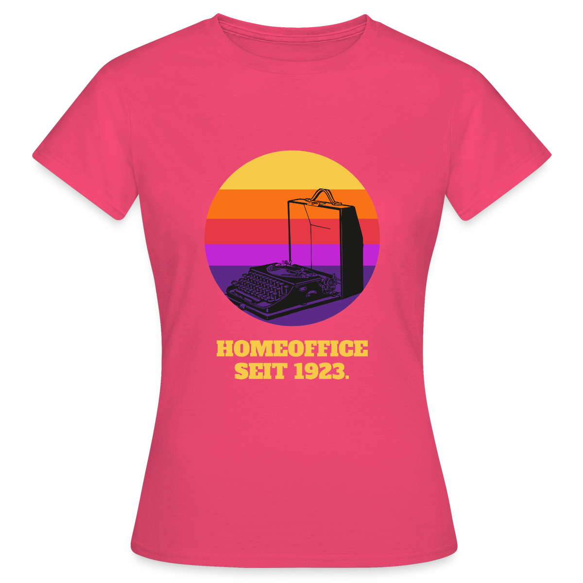Homeoffice seit 1923 Motiv-T-Shirt für Frauen, Farbe Azalea