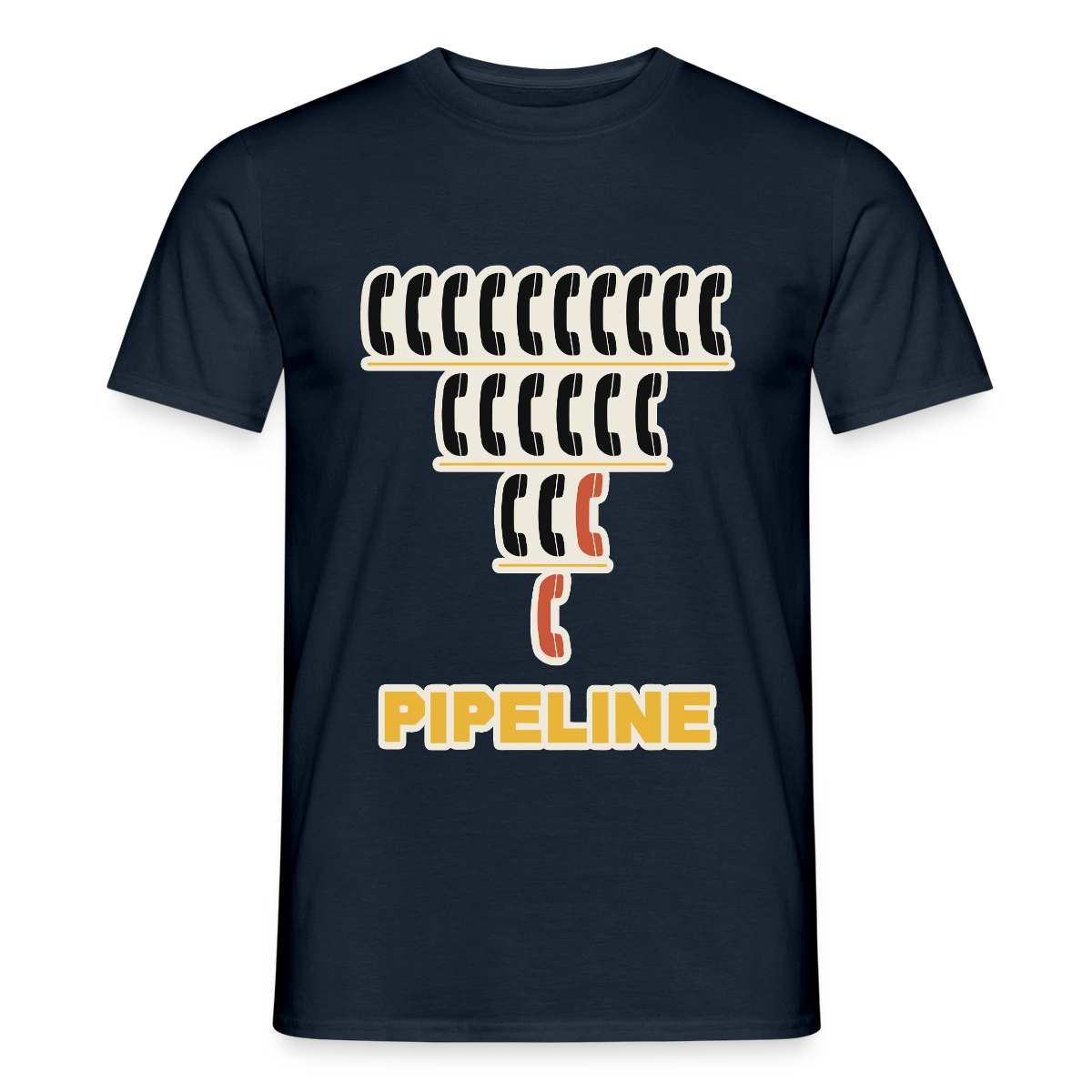 Pipeline. Isotype-Motiv Motiv-T-Shirt für Männer, Farbe Navy