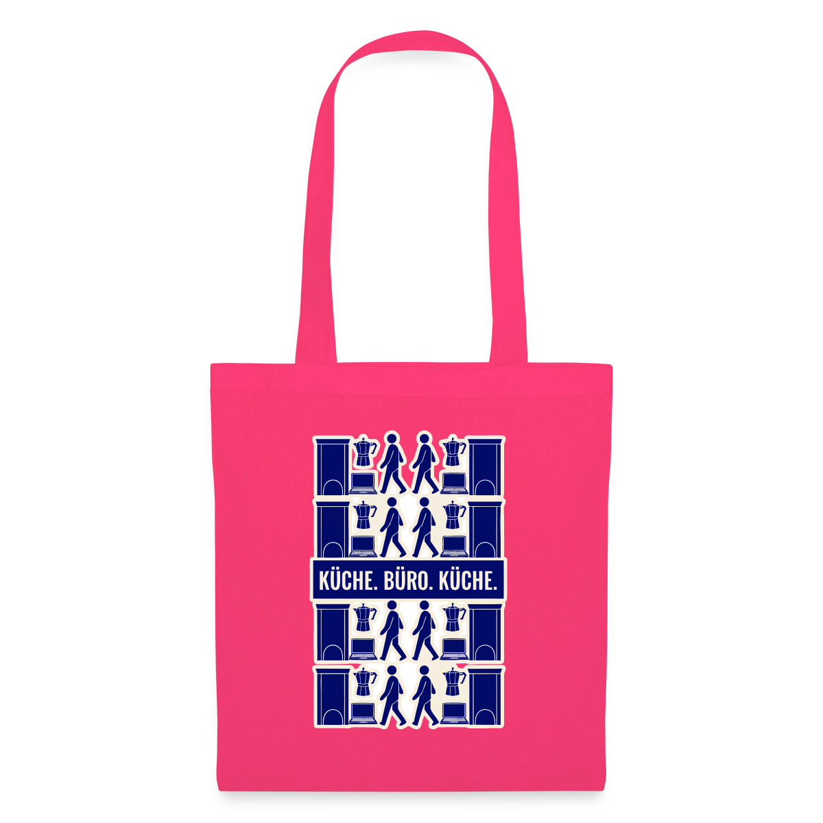 Küche. Büro. Küche. Stoffbeutel, Farbe Azalea