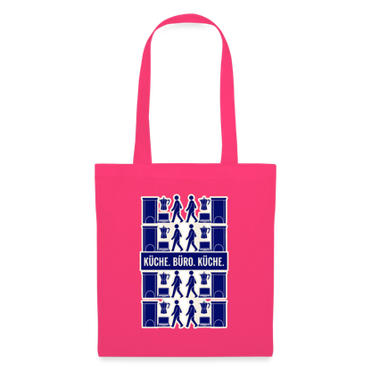 Küche. Büro. Küche. Stoffbeutel, Farbe Azalea