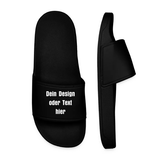 Männer Badelatschen - personalisierbar - Schwarz