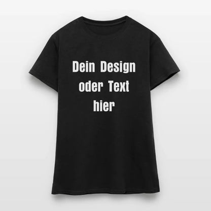 Frauen T-Shirt - personalisierbare Vorder- und Rückseite - Schwarz
