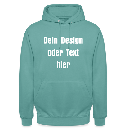 Unisex Hoodie - personalisierbare Vorder- und Rückseite - Pastelltürkis