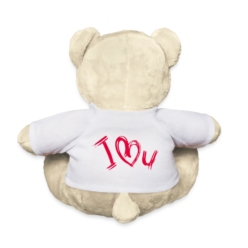 Teddy "Valentine" - personalisierbarer Text oder Name - Weiß