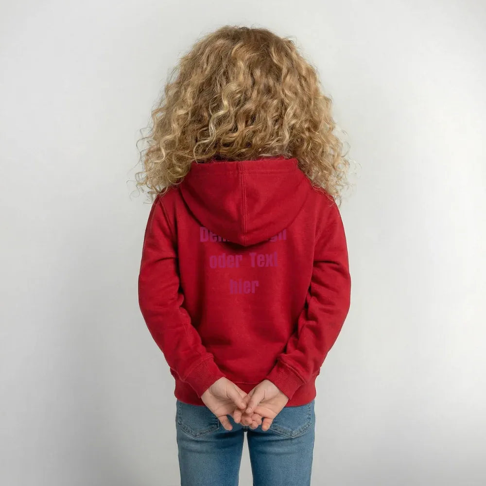 Kinder Hoodie - personalisierbare Vorder- und Rückseite - Rot