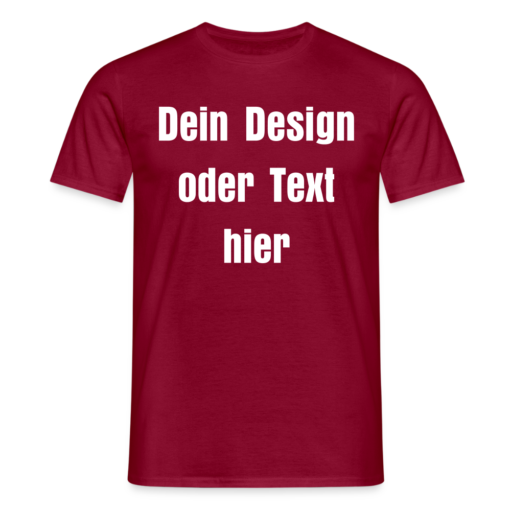 Männer T-Shirt - personalisierbare Vorder- und Rückseite - Ziegelrot
