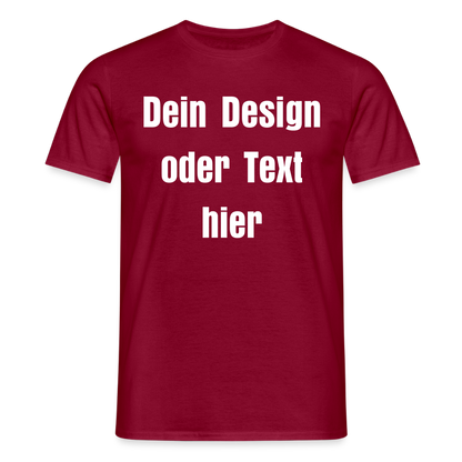 Männer T-Shirt - personalisierbare Vorder- und Rückseite - Ziegelrot