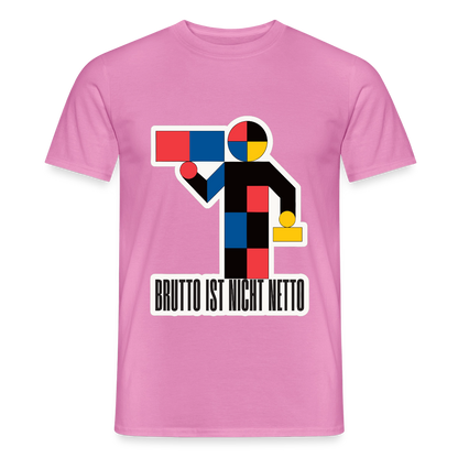 "Brutto ist nicht Netto. Bauhaus-Motiv" Motiv-T-Shirt für Männer, Farbe Pink