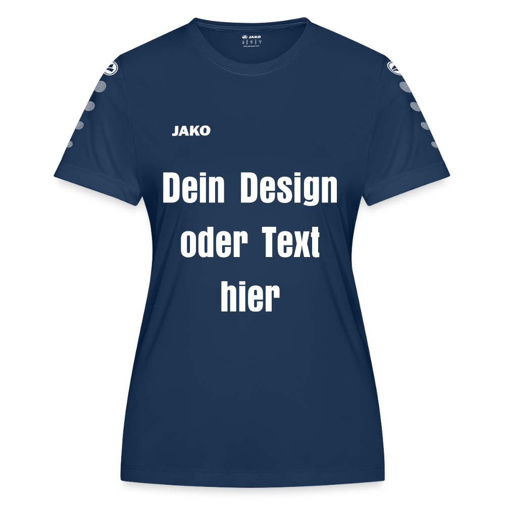 JAKO Frauen Trikot Team - personalisierbare Vorder- und Rückseite - Navy