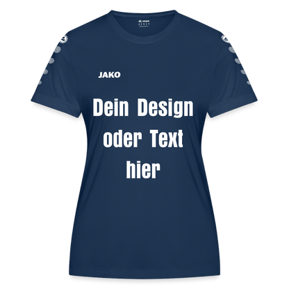 JAKO Frauen Trikot Team - personalisierbare Vorder- und Rückseite - Navy