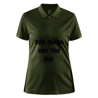 CRAFT Core Unify Frauen Polo Shirt - personalisierbar - Moosgrün