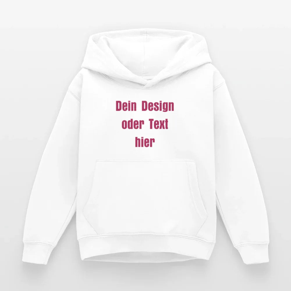 Kinder Hoodie - personalisierbare Vorder- und Rückseite - Weiß