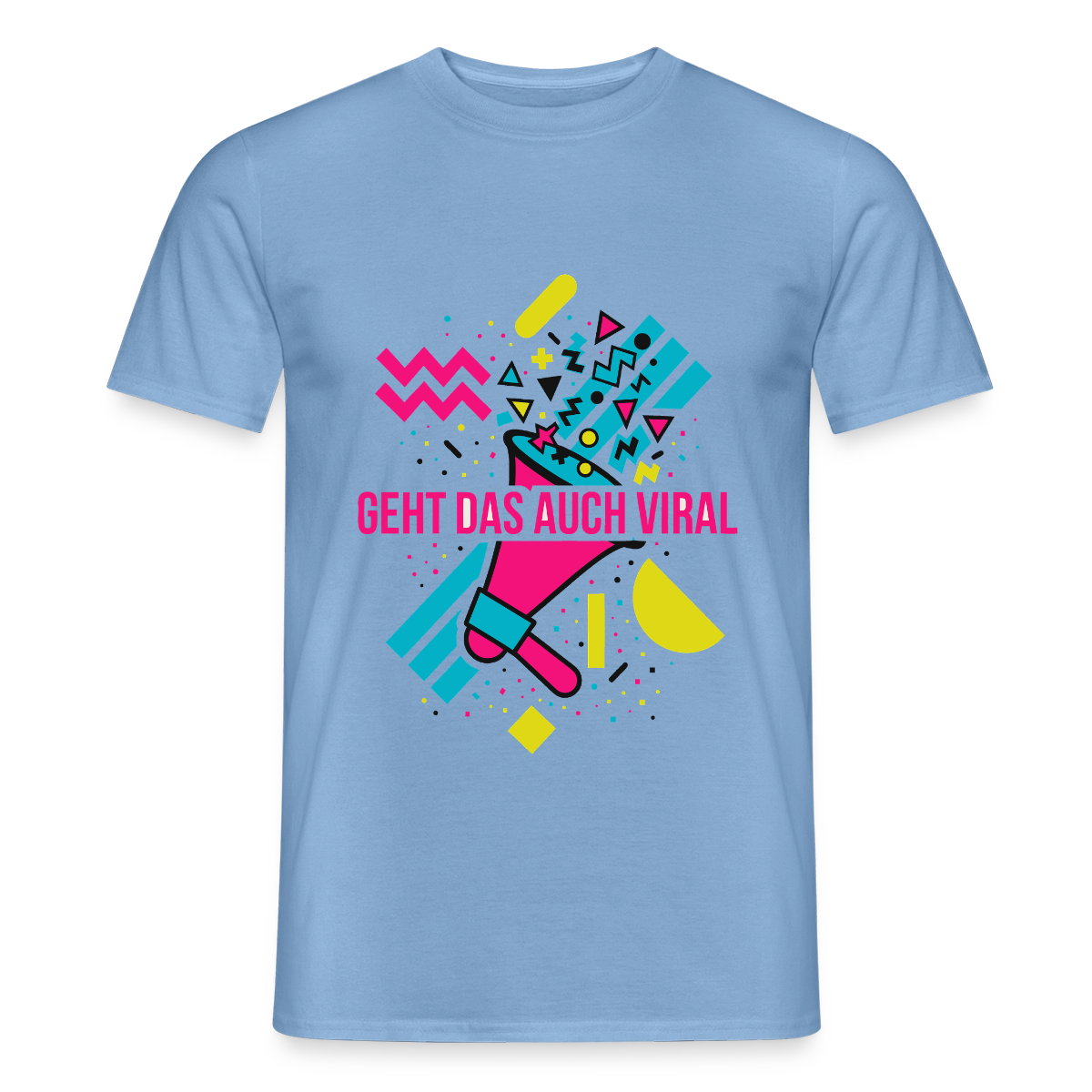 Geht das auch viral? Memphis-Motiv Motiv-T-Shirt für Männer, Farbe Carolina Blue
