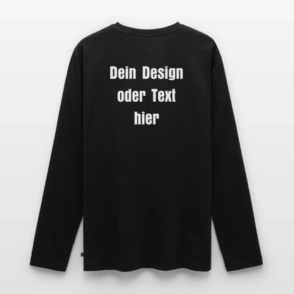 Männer Premium Bio Langarmshirt - personalisierbare Vorder- und Rückseite - Schwarz