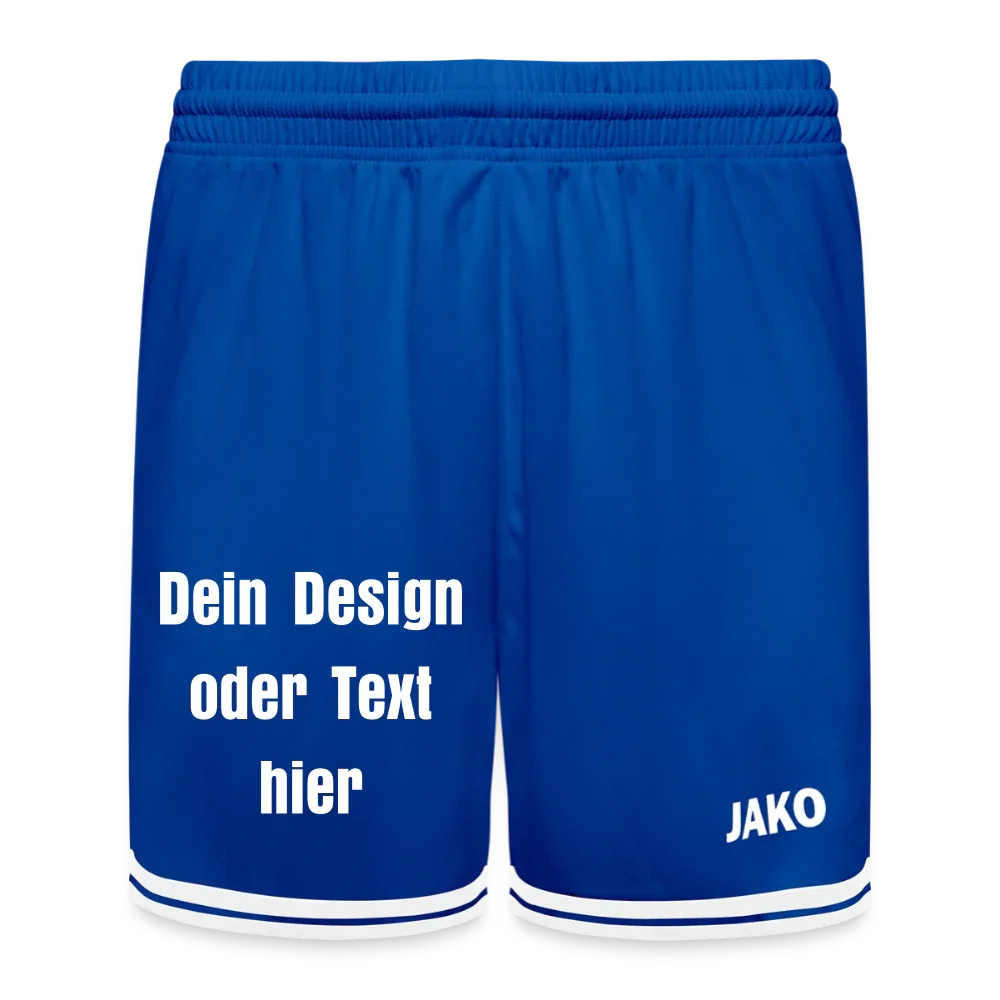 JAKO Kinder Basketball Short Center 2.0 - personalisierbar - Royal/Weiß