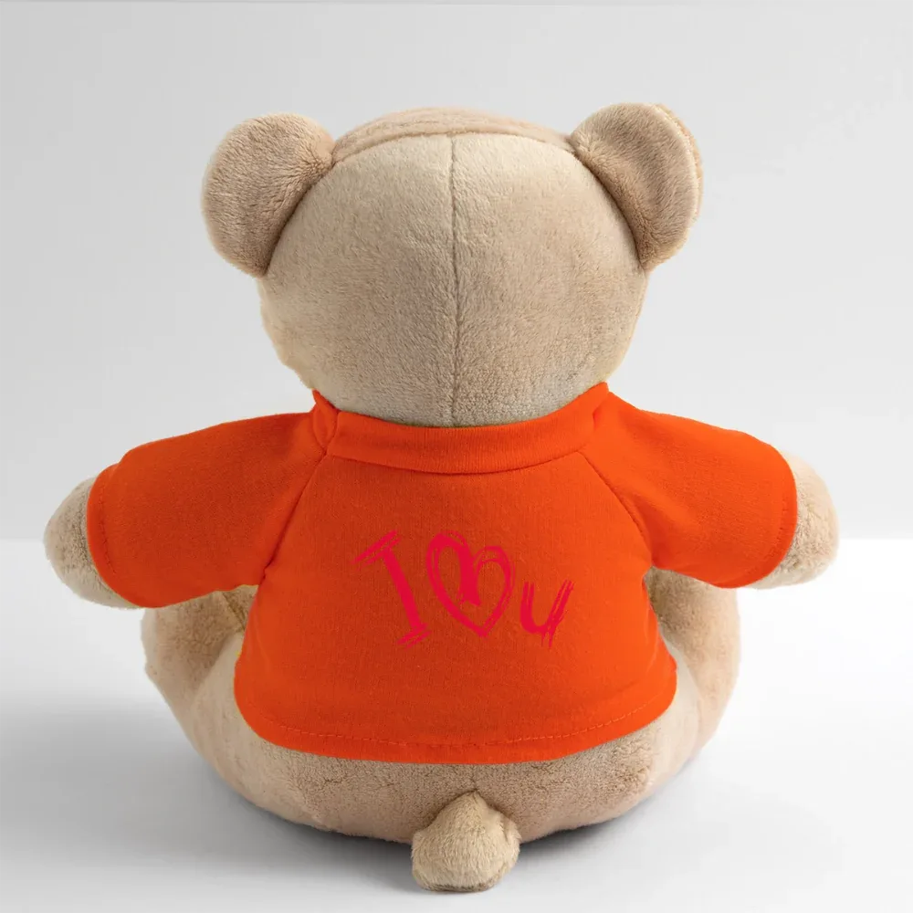 Teddy "Valentine" - personalisierbarer Text oder Name - Goldorange