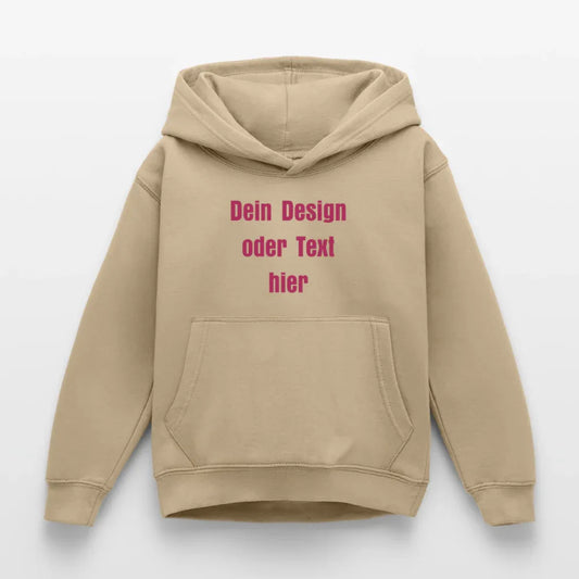 Kinder Hoodie - personalisierbare Vorder- und Rückseite - Sand