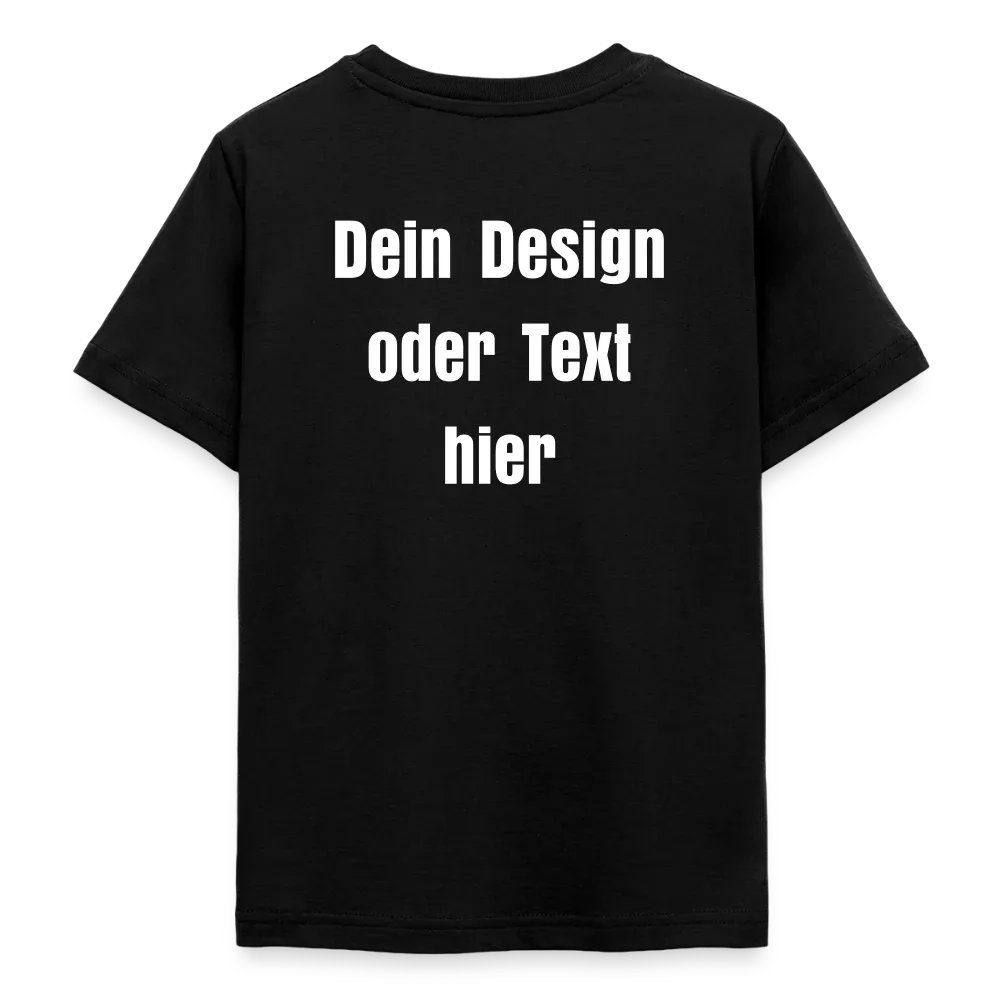 Teenager T-Shirt - personalisierbare Vorder- und Rückseite - Schwarz